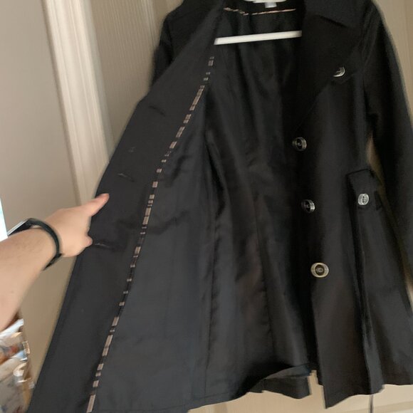 Via Spiga Black Trench Coat Small Timeless Quiet Luxury Classic - Picture 6 of 9